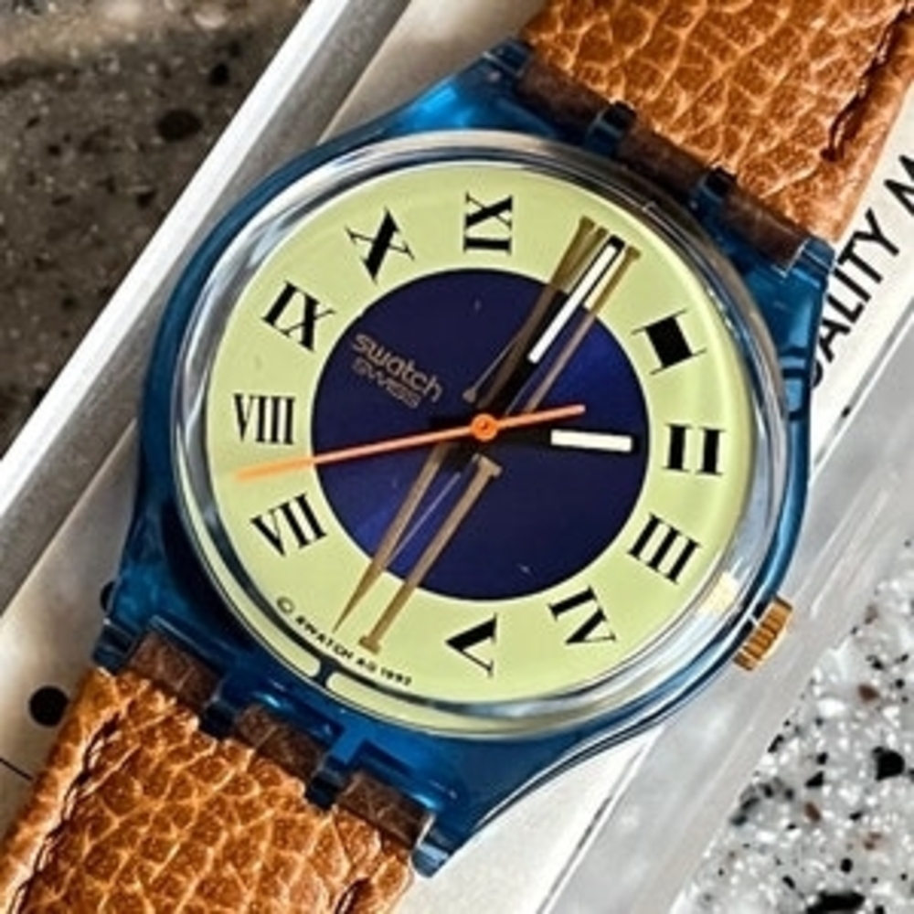 Swatch Blue and Tan Men's Bag